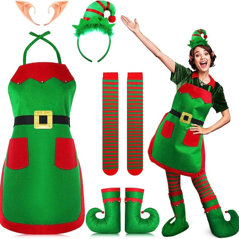 新しいクリスマス装飾品クリスマス祭り服用品クリスマスキッチンエプロン家庭パーティー用品帽子|undefined
