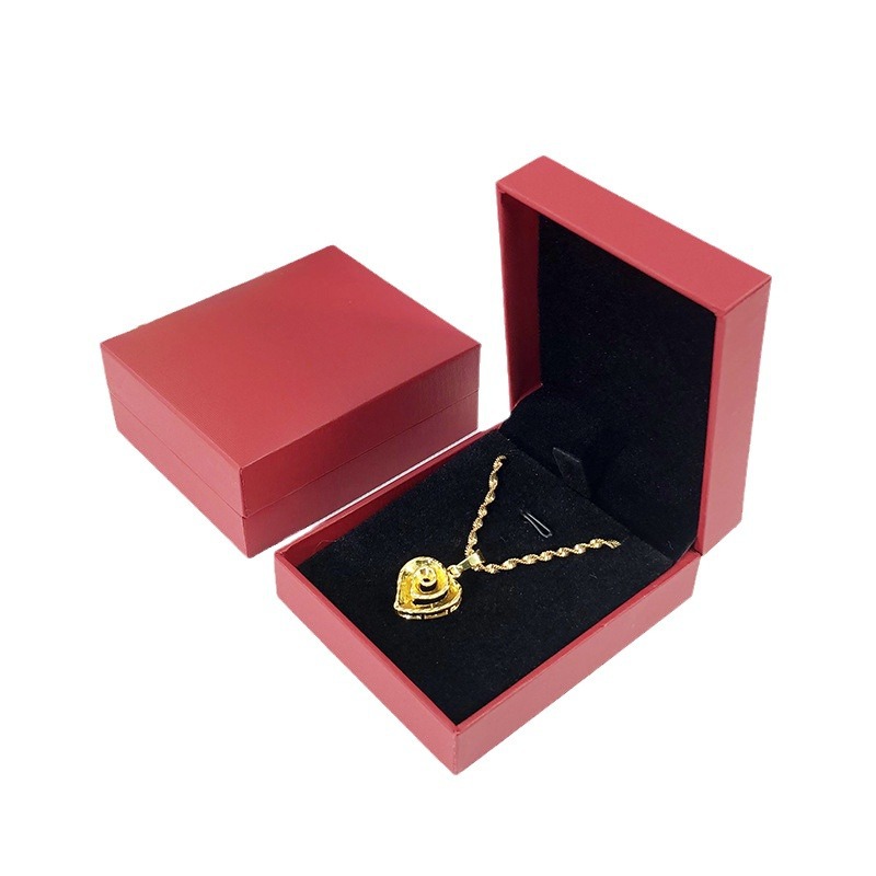 Right Angle Red 8538 Gold Jewelry Jewelry Box Leather Paper Packaging Box Ring Box Bracelet Box Jewelry Box Wholesale