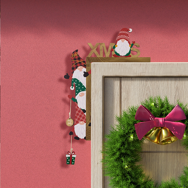 Haobei cross-border hot selling new Christmas creative Christmas door frame pendant home atmosphere layout table corner decoration_voghion.com