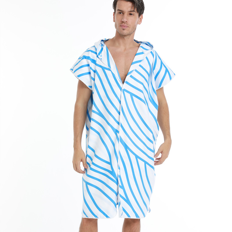 Landscape Simple Wind Speed Dry Swimming Bath Towel Cloak Surfing Diving Changing Bathrobe Hooded Men's Bath Towel