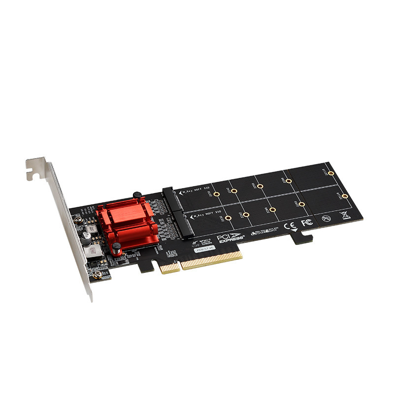 Pcie3.1 x 8デュアルm.2ハードディスク拡張カードasm18 12はnvmeプロトコルフル拡張カードに対応しています。|undefined
