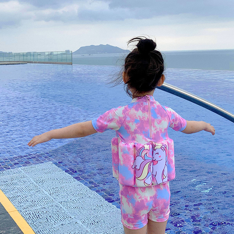 2022 Girls' Swimwear Children's Buoyancy Swimwear Girls' Conjoined Children's Baby Cute Toddler Swimming Equipment