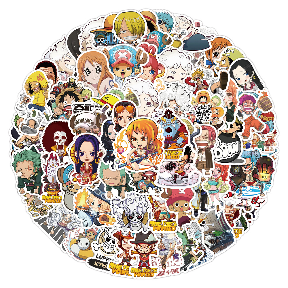 100 new one piece Luffy 5-speed graffiti stickers luggage notebook scooter waterproof stickers