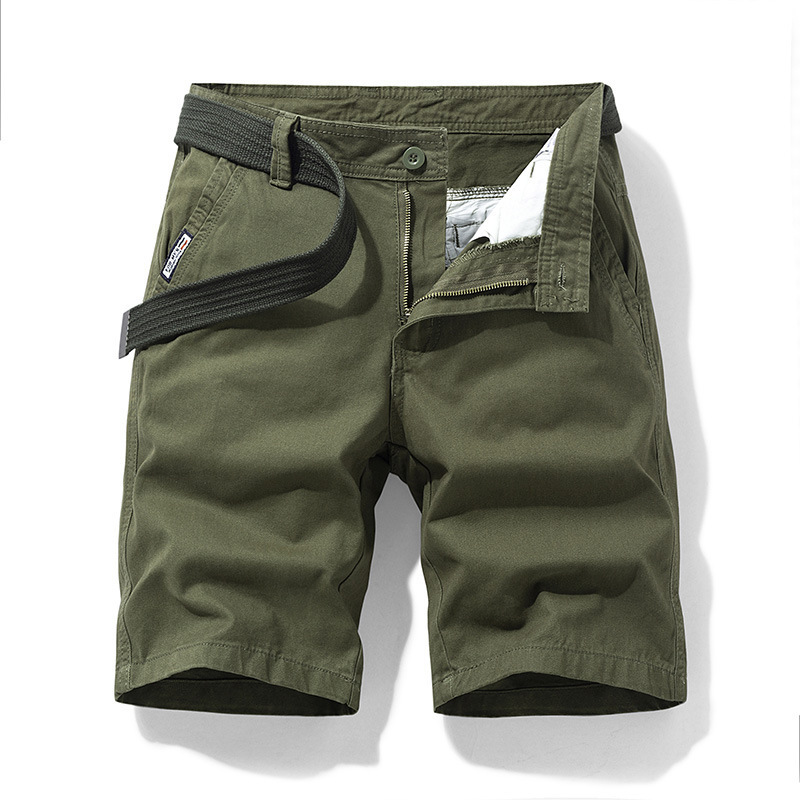 Wholesale summer trendy men's cropped pants men's workwear casual shorts color washed beach pants 5