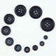 Resin Button Two-eye Bread Buckle Black Transparent Button Four-eye Thin Edge Wide Edge White Lining Coat Button Accessories