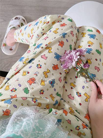 Crayon Shin-Chan Instagram Style Cartoon Japanese Pajama Pants Student Women's Early Autumn Anti-mosquito Pants Cute Dormitory Casual Pants for Outer Wear