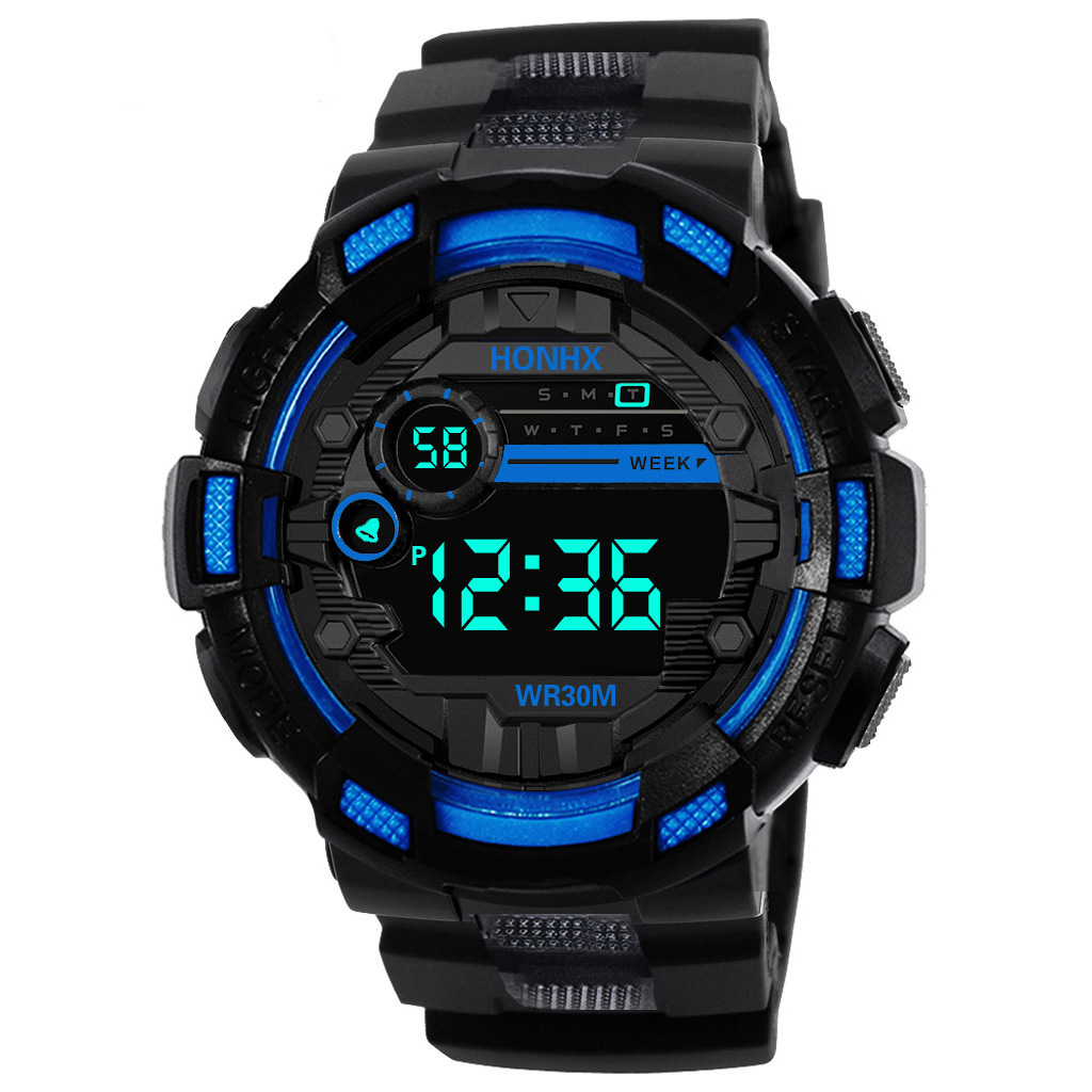 In stock factory direct supply popular student HONHX men's sports waterproof multi-function LED electronic watch wholesale