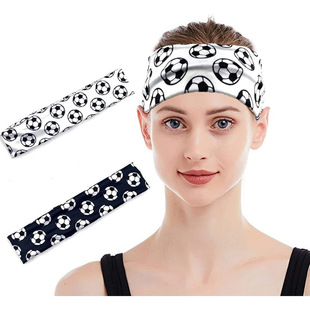 Factory Direct Supply World Cup Football Elastic Printed Headband Sports Sweat Absorbent Breathable Football, Volleyball Hair Headband