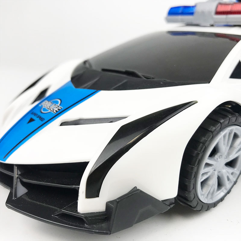Children's deformation toy car electric light music rotating police car internet celebrity automatic toy car boy baby