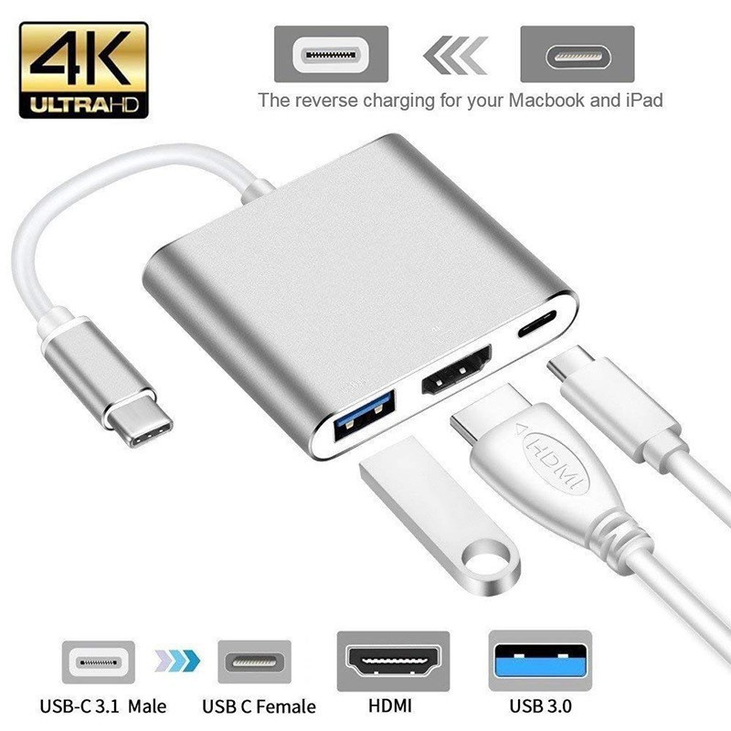 USB C Type C 4K Notebook 3in1 splitter hub switch three-in-one docking station