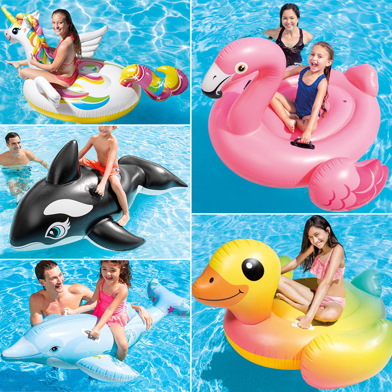 INTEX children water inflatable seat riding swimming pool water toys floating row swimming ring generation pvc water wholesale