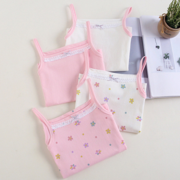 Children's cotton top with cups, body-friendly underwear, bra top, Korean style