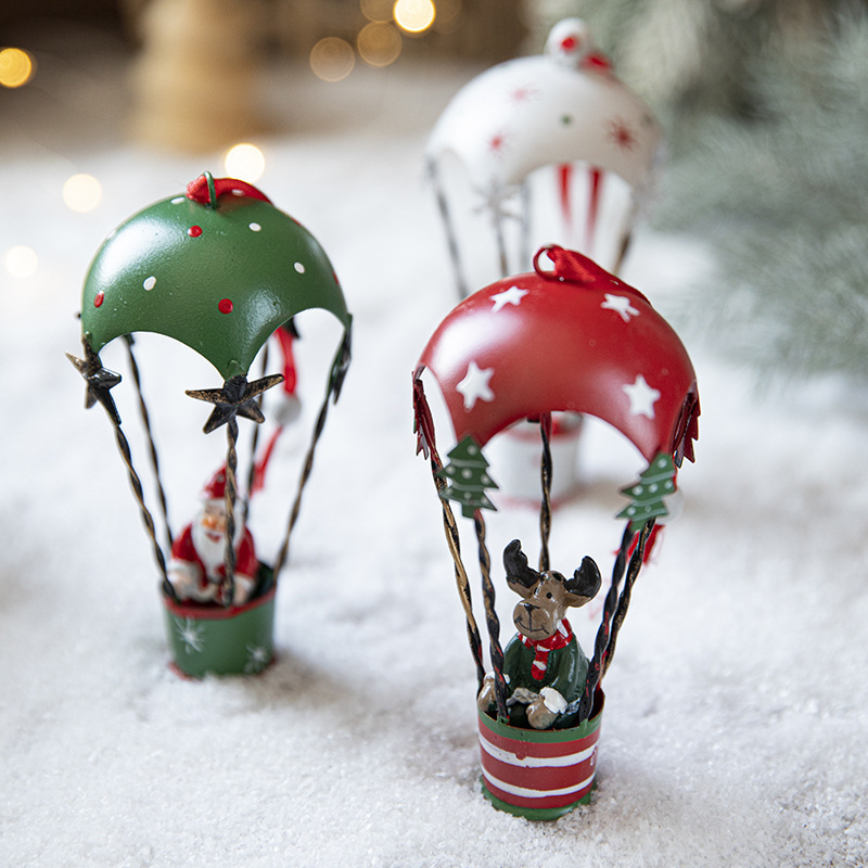 北欧鉄芸クリスマス熱気球パラシュートペンダント創意クリスマス装飾クリスマスツリーペンダント|undefined