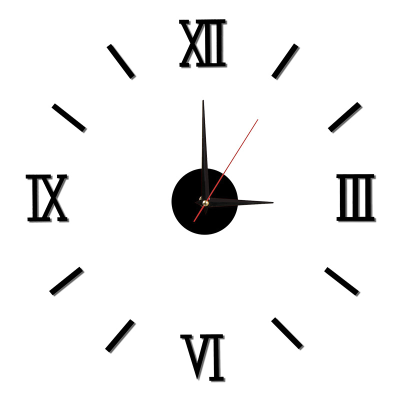 Amazon Cross-border Simple Living Room Art Clock DIY Silent Wall Clock 3D Three-dimensional Punch-free Decorative Wall Sticker Clock