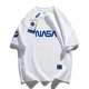 NASA ABOUT White Short-sleeved T-shirt Men's Summer Ins All-match Couple's Loose Fashion Brand Half-sleeved Pure Cotton Top
