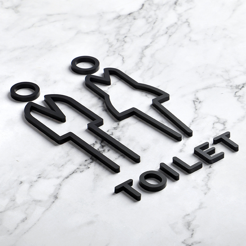Acrylic toilet door plate three-dimensional pattern men's and women's toilet identification plate office public toilet sign