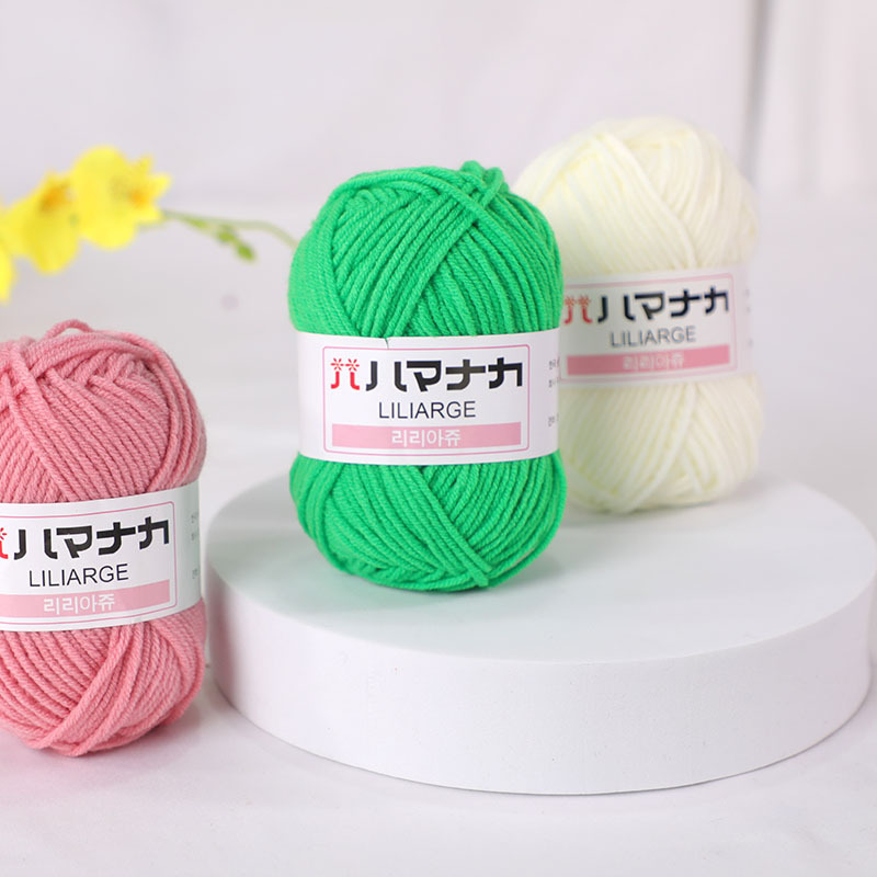 Yimian four-strand milk cotton 4-strand doll thread Korean cotton medium thick baby children's wool crochet hand knitting thread wholesale