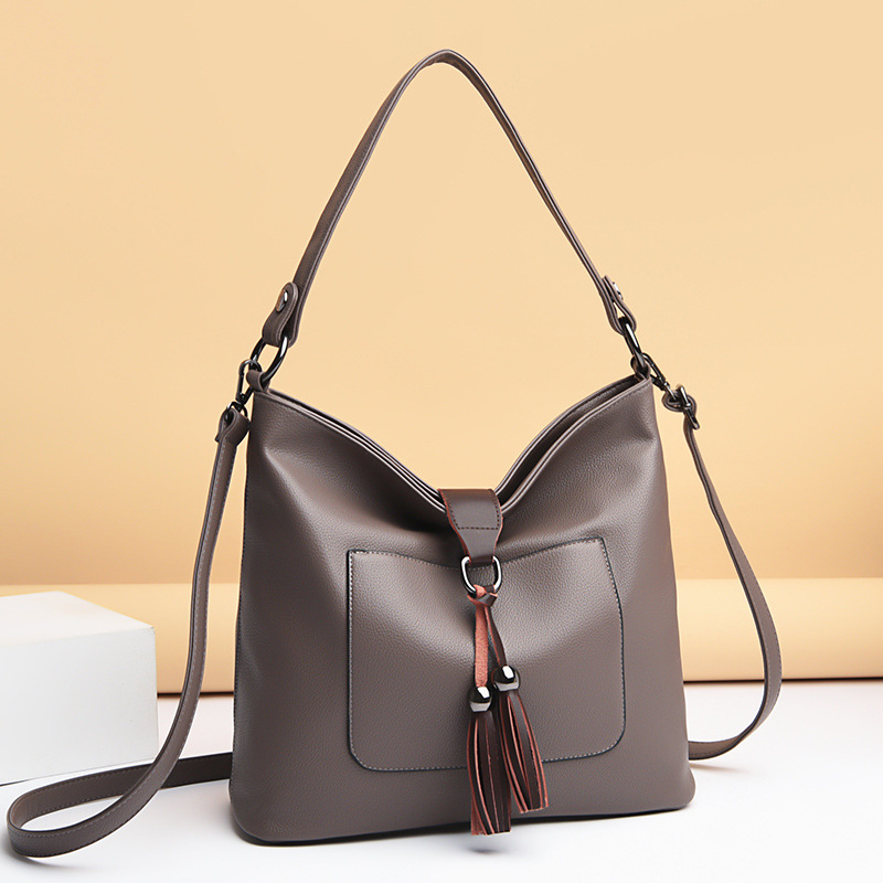 Bolso 2023 nuevo europeo y americano retro de mediana edad bolsa de cubo versátil de Cercanías de gran capacidad bolsa de mensajero del hombro