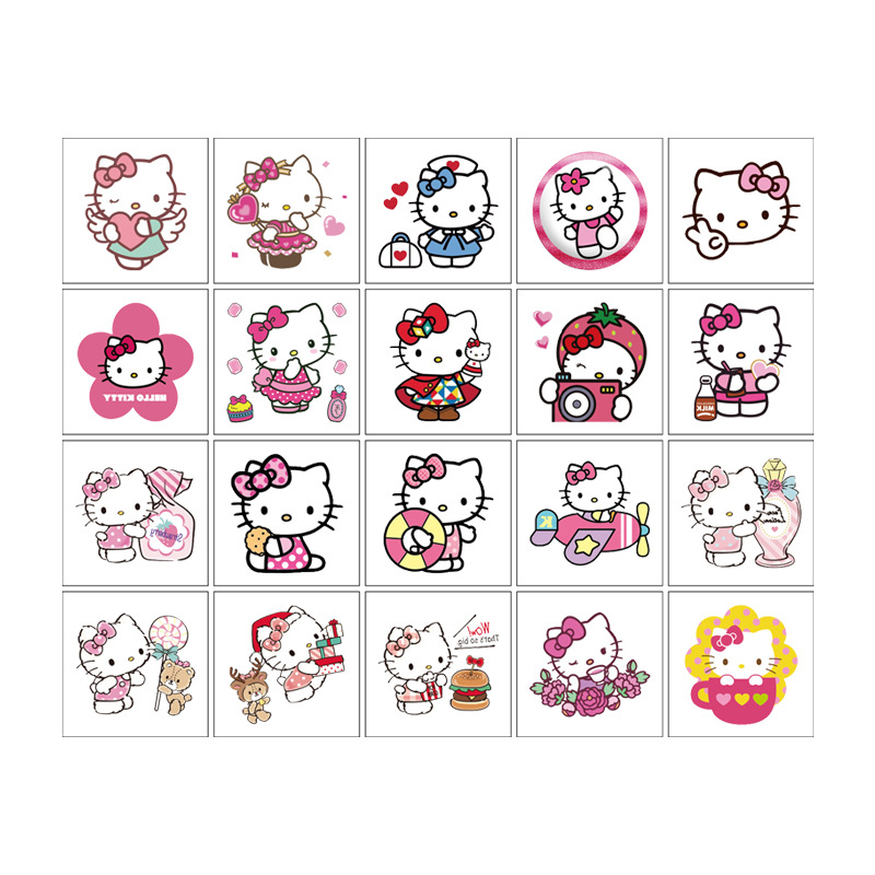 5x5cmKT cat tattoo stickers 20 Cartoon tattoo stickers water transfer tattoo birthday party HELLOKITTY