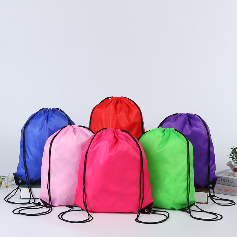In stock polyester drawstring Oxford cloth advertising backpack marathon outdoor sports basketball bag