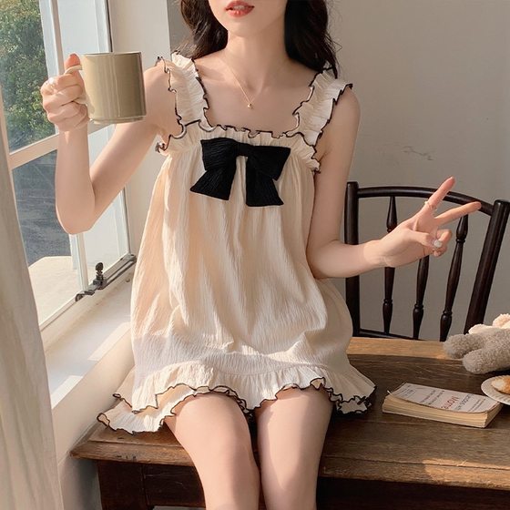 Summer New Pajamas Women's Sling Shorts Set Girl's Sweet Cute Cartoon Loose Outer Wear Home Clothes