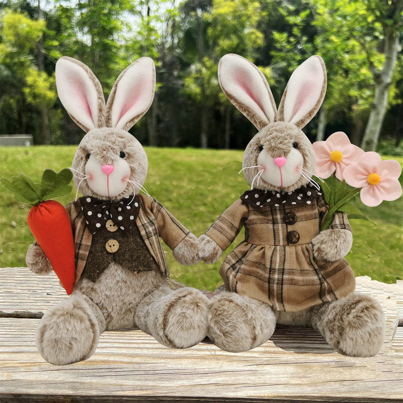 Easter bunny Easter Brown Bunny party beautiful decoration Spring room desktop decoration