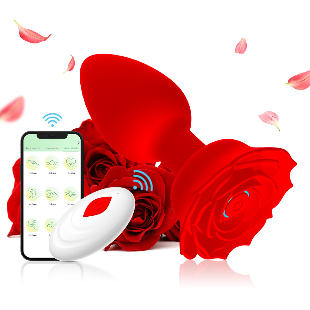傾創新品妖姬玫瑰花肛塞遙控APP款男女自慰按摩器成人情趣性用品