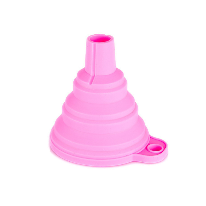 In stock factory direct supply silicone funnel telescopic mini portable folding oil funnel refueling pouring water Kitchen