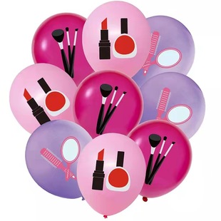 Hot Sale Cosmetics Theme Girl Lipstick Girl Birthday Party Party Decoration Latex Balloon Set
