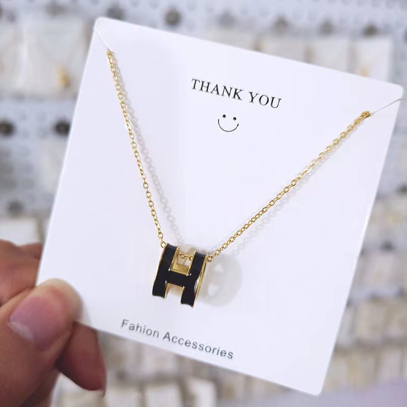 H Letter Necklace Women's Simple Elegant All-match Collarbone Chain Cyber Celebrity Accessories h Pendant