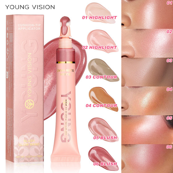 YOUNG VISION Liquid Air Cushion Blush High Glow Stick Pearlescent Delicate Blush Liquid Easy to Operate and Carry