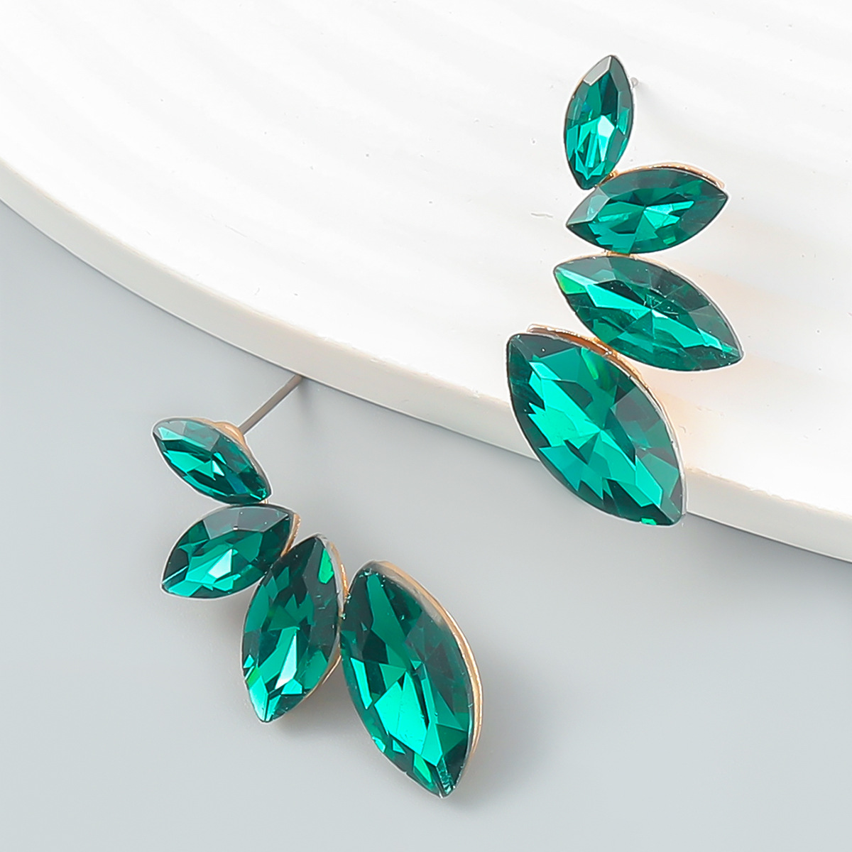 2022earrings時尚彩鑽系列合金鑲鑽玻璃鑽幾何耳環女歐美氣質耳釘
