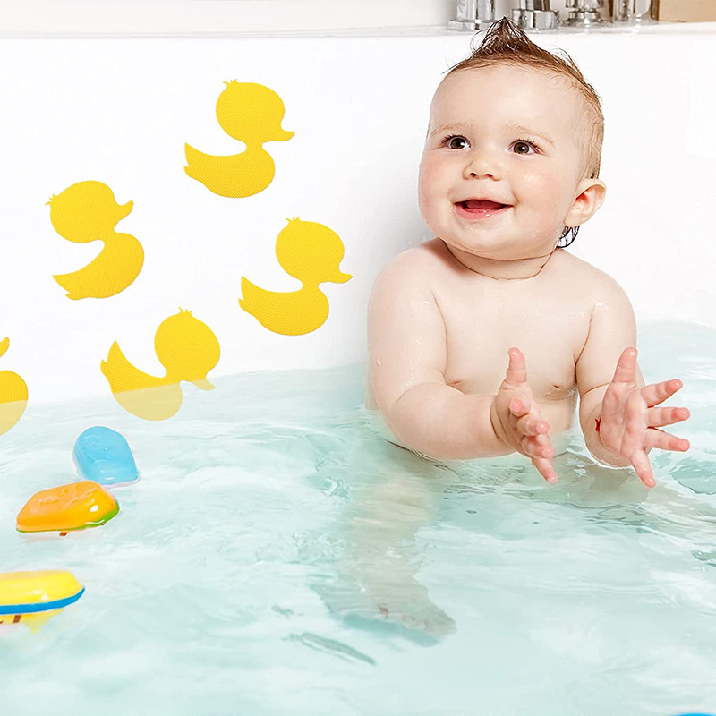 Amazon in stock little yellow duck cartoon non-slip stickers children Bath non-slip stickers little duck bathroom non-slip stickers