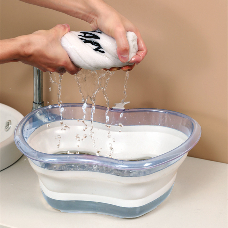 Portable Crystal Thickened Apple Washbasin Foldable Washbasin Student Dormitory Laundry Outdoor Travel Compression Basin