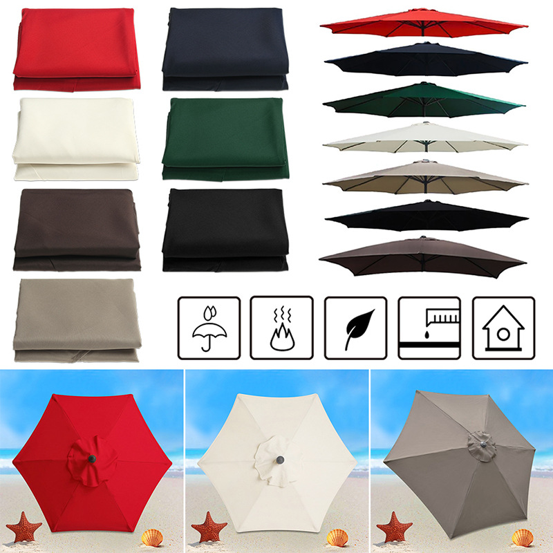 Polyester Replacement Sunshade Umbrella Cloth Outdoor Patio Umbrella Surface Replacement Rainproof Sunscreen Cloth Garden Sunshade Cloth