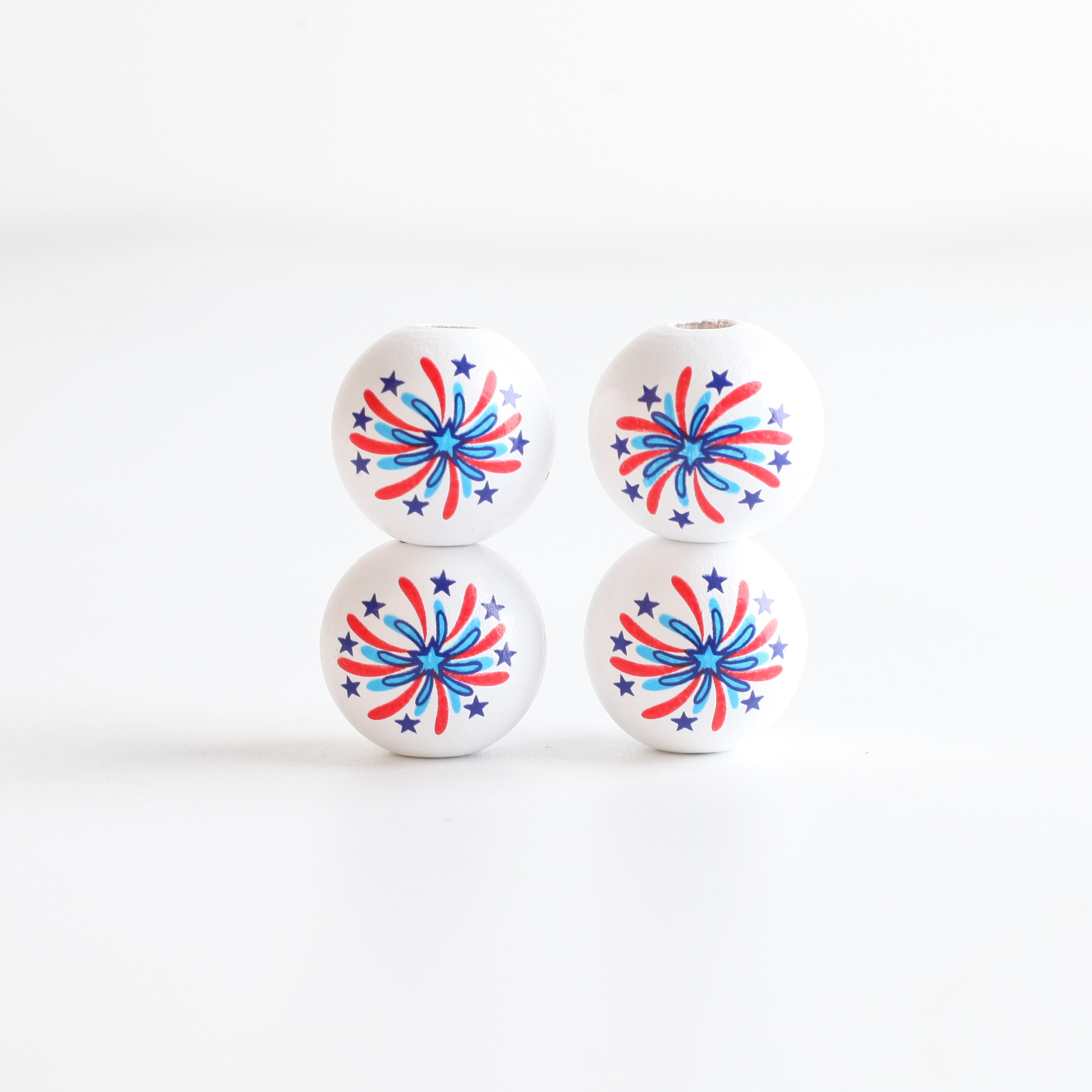 DJ Source Factory Independence Day Color Wooden Beads Hemp Rope Tassel Wooden Beads DIY Accessories 2023.2 New Products