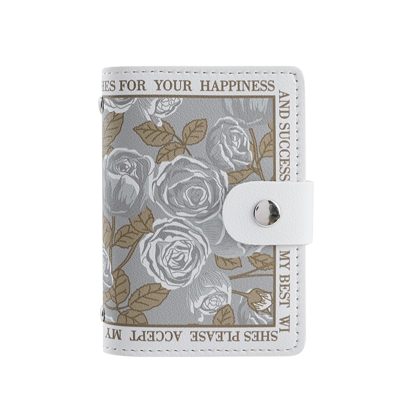 New Flower cartoon card holder men's anti-degaussing multi-card bank card holder certificate bag women's large capacity card holder