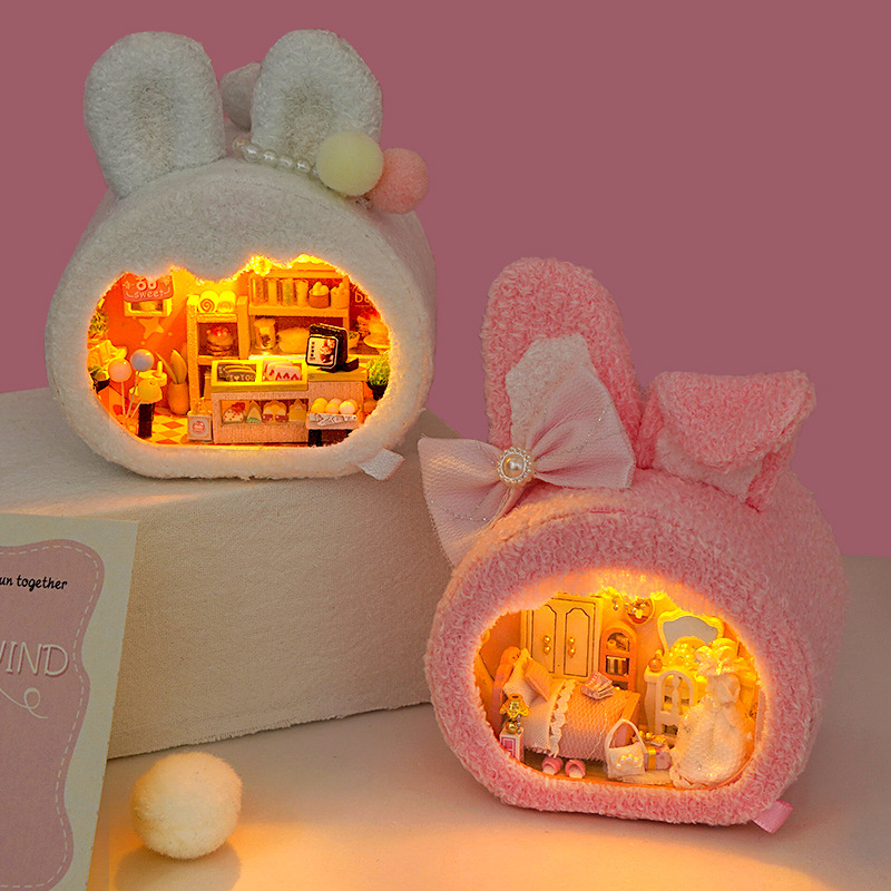 Cross-border hut handmade house model creative birthday gift children's toys puzzle stall 