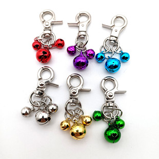 Factory direct sales one-word bronze Christmas bell cross bronze bell color Christmas bell keychain