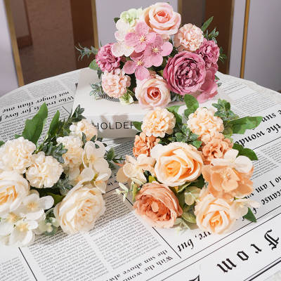 Factory wholesale peony hydrangea rose artificial flower wedding home decoration table decoration photography shooting fake flower