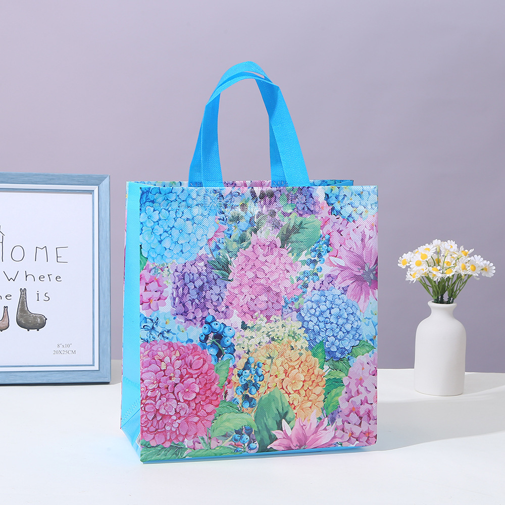Takeaway waterproof bag wholesale non-woven handbag spot printed packaging bag can be fixed film gift bag
