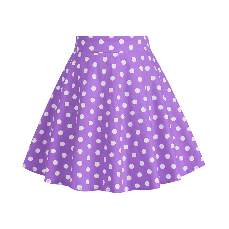 Amazon Cross-border European and American Women's Children's Wear Foreign Trade Sleeve Wave Dot Printing Retro Children's Wear Skirt T8206