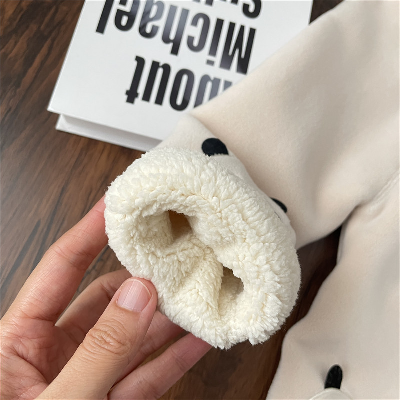 Winter student thickened leggings daily versatile girl baby panda lambswool one-piece velvet leggings pants