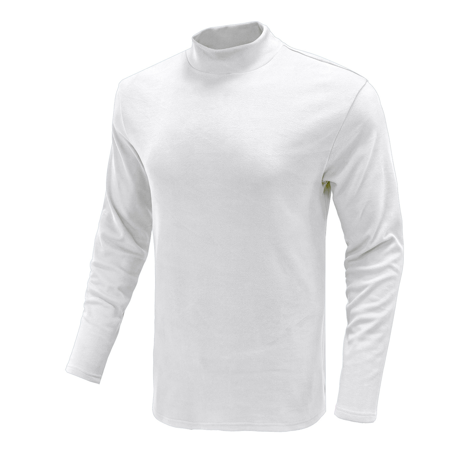 Foreign Trade Men's High Collar Warm Base Shirt Top Cross-border Autumn and Winter Fleece-lined European and American Long Sleeve T-shirt Amazon Men's Wear