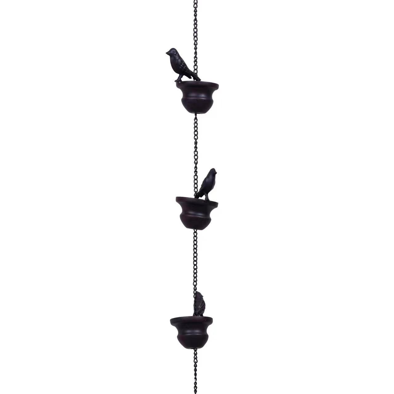 Park Cool Court Corridor Drainage Chain Metal Villa Bird Cup Rainwater Chain Factory Metal Crafts