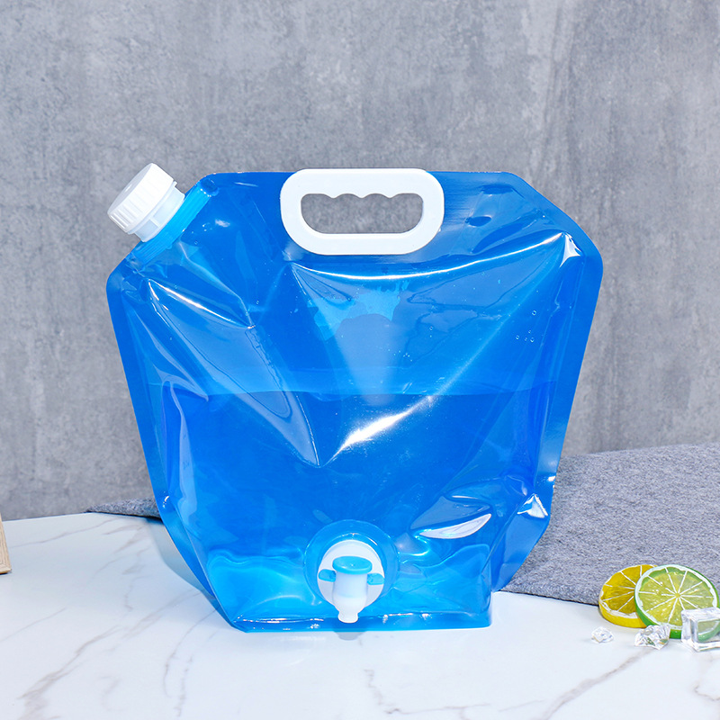 Outdoor Mountaineering Travel Sports Plastic Bucket Camping Water Bag Bag Portable Folding Water Bag Large Capacity Valve