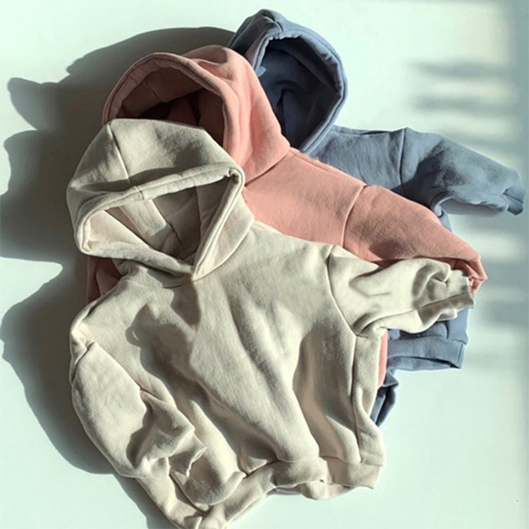 Autumn and Winter Ins Korean Style Children's Wear New Boys and Girls Han Fan Hooded Comfortable fleece-lined Warm Loose Casual Sweat 3