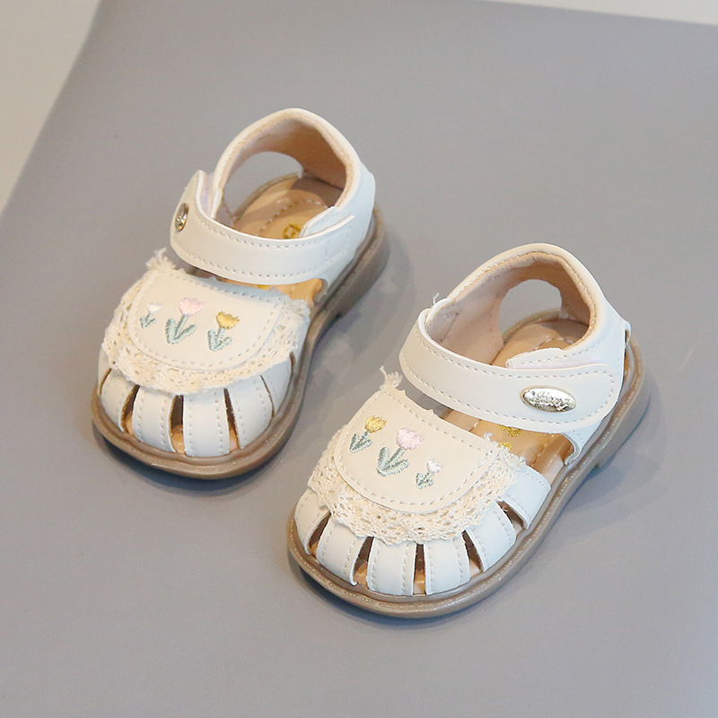 Summer New Baby Toddler Shoes Sandals Soft Bottom Toe Girls' Baby Shoes Princess Shoes Toddler Lace