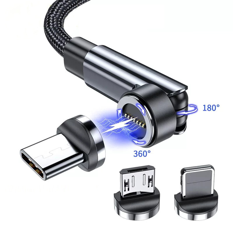 Rotating magnetic suction data line 540type-c is suitable for Apple Huawei super fast charging three-in-one mobile phone charging line
