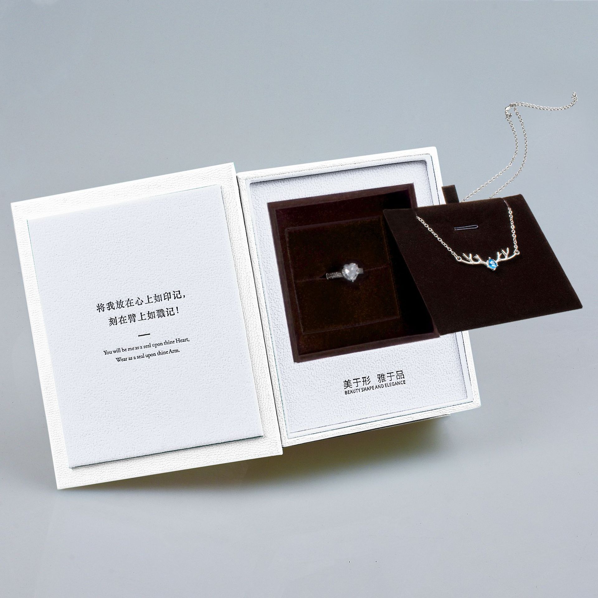 Book Style Jewelry Box Creative Gift Box Diamond Ring Box Earrings Pendant Necklace Earrings Jewelry Packaging Box
